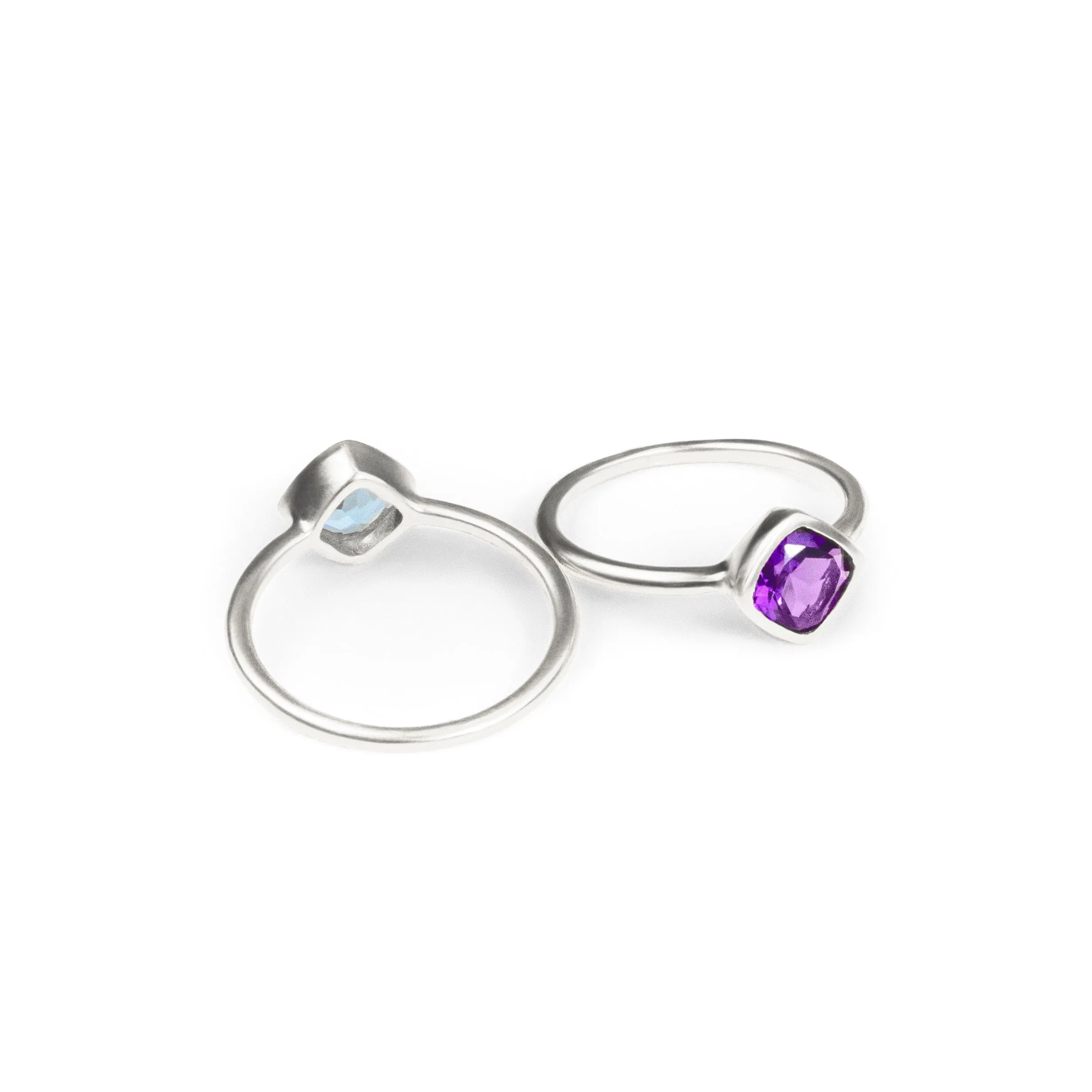 Diamond Shape Garnet Stacking Ring • January Birthstone