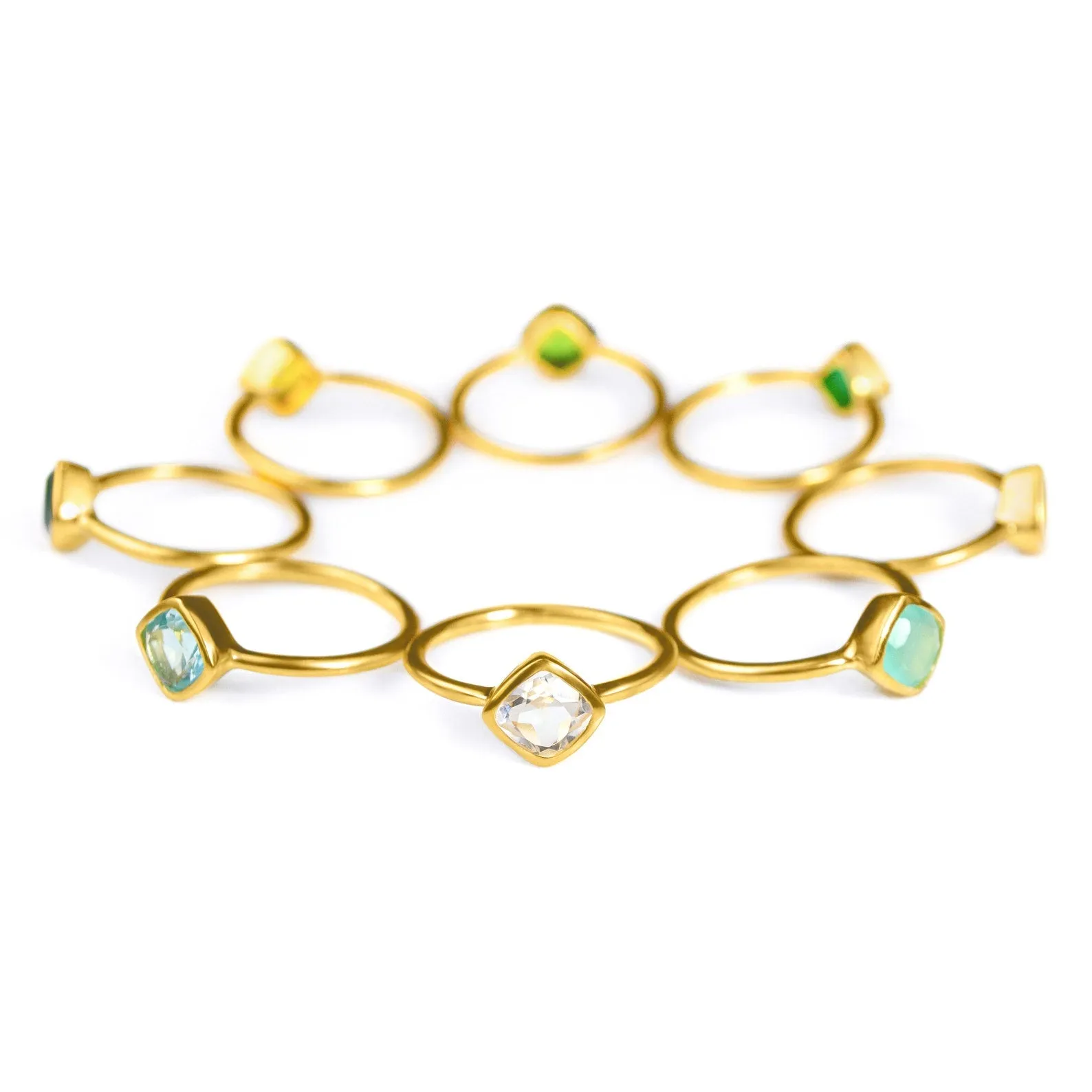 Diamond Shape Garnet Stacking Ring • January Birthstone