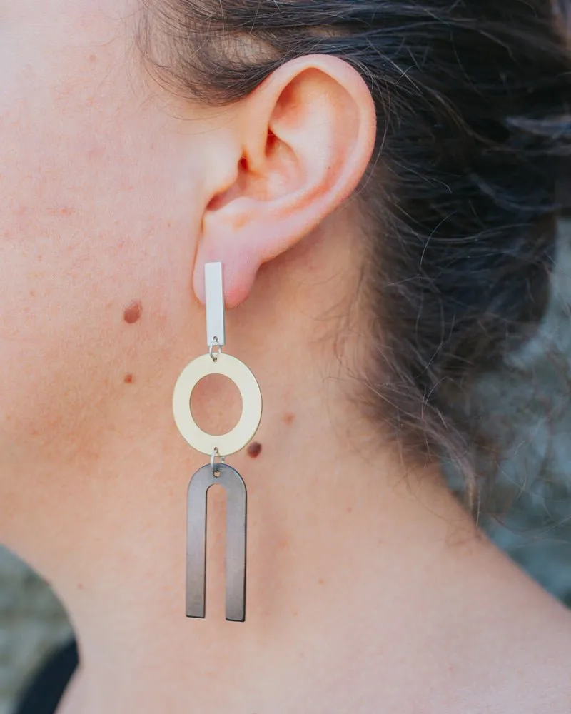 Divided Line Earrings