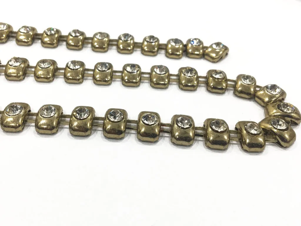Dull Golden Oval Metal Chains (12 mm)