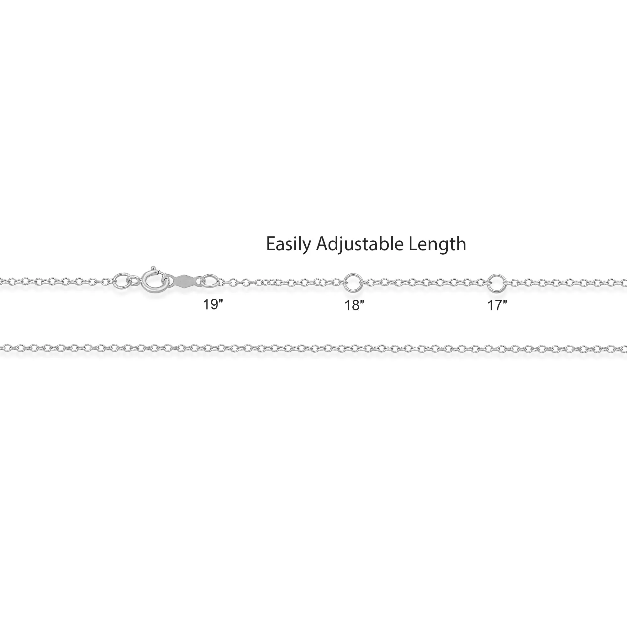 Everyday Elegance 14K White Gold 1.1 mm Cable Chain Necklace with Spring-ring Clasp |17", 18", 19" (inches)  Extendable Length