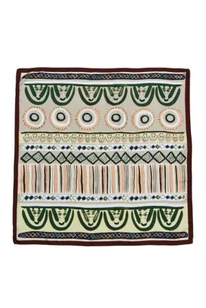 FACES SQUARE SILK SCARF IN LIGHT BLUE