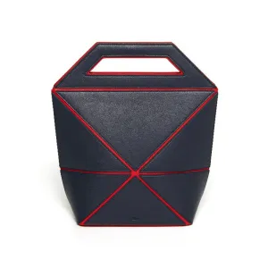 Facet Medium Foldable Tote - Blue / Red
