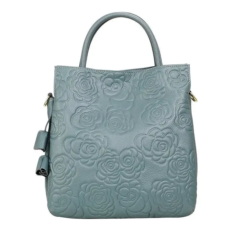 Fashion Knitted Genuine Leather Shoulder Bag
