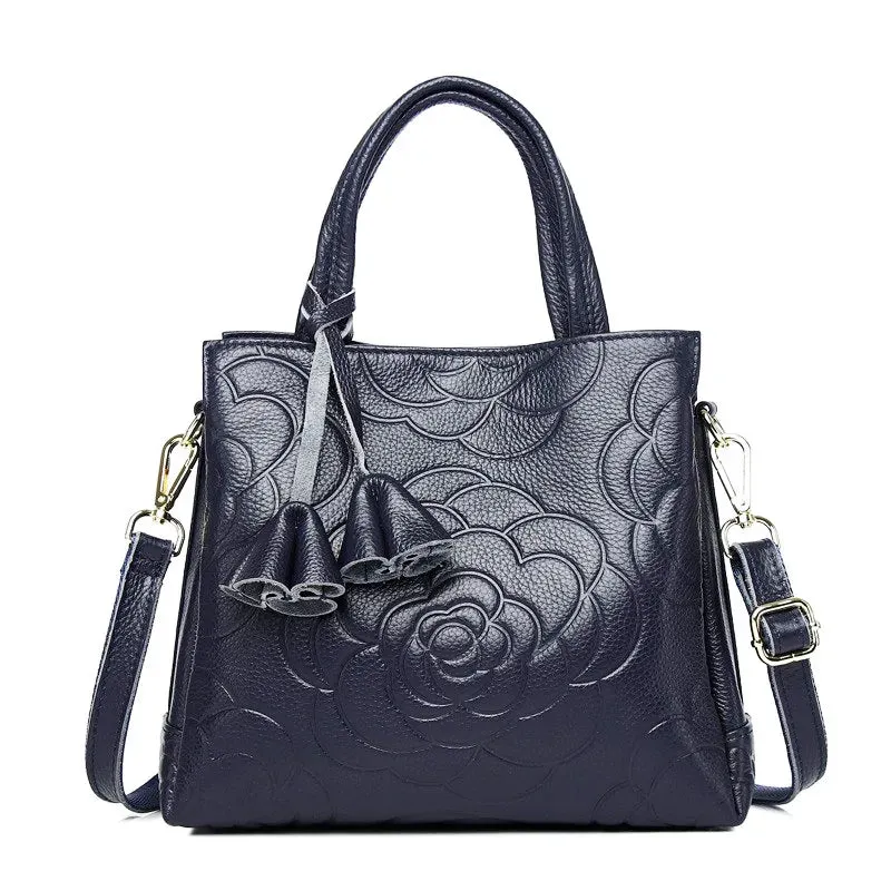 Fashion Knitted Genuine Leather Shoulder Bag
