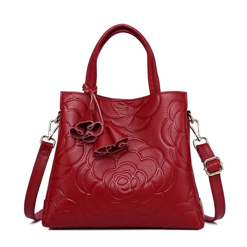 Fashion Knitted Genuine Leather Shoulder Bag
