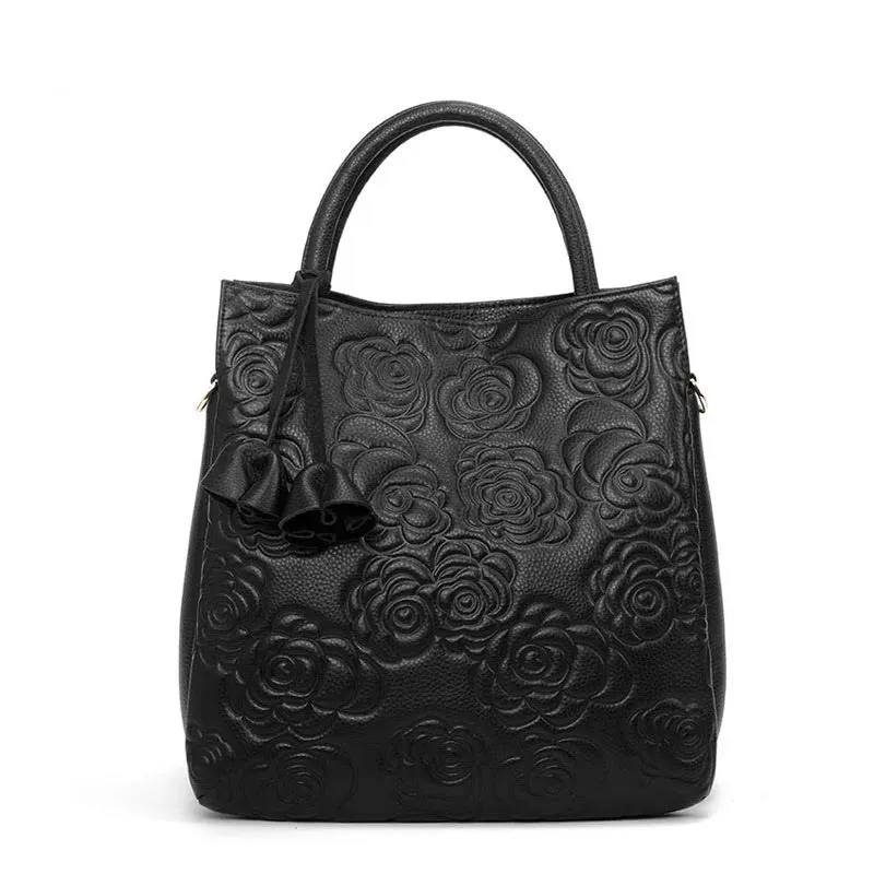 Fashion Knitted Genuine Leather Shoulder Bag