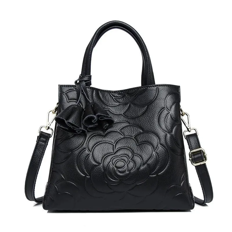 Fashion Knitted Genuine Leather Shoulder Bag