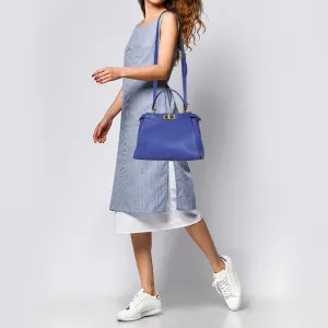 Fendi Purple Leather Medium Peekaboo Top Handle Bag