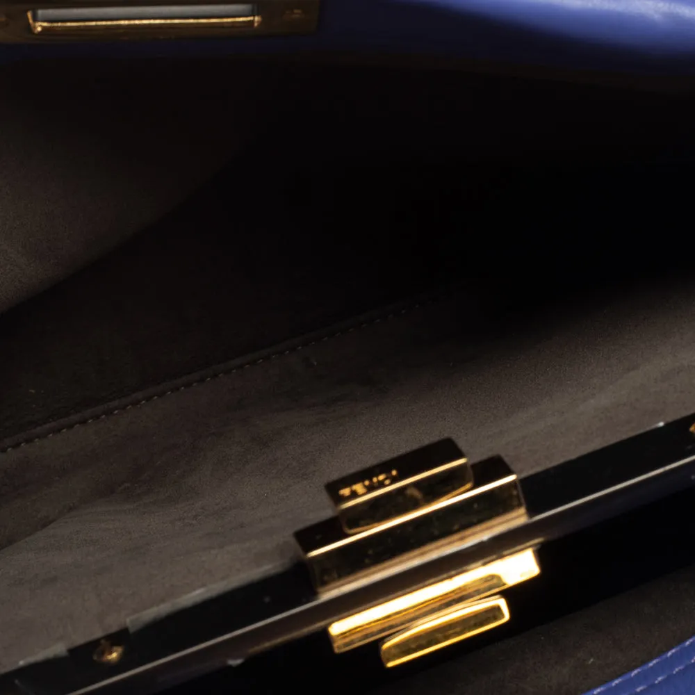 Fendi Purple Leather Medium Peekaboo Top Handle Bag