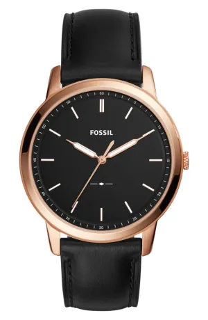Fossil FS5376 Minimalist Leather Strap Men Watches Lexor Miami