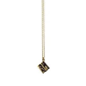 Gold Celine Horse and Wagon Chain with Black Enamel Accents