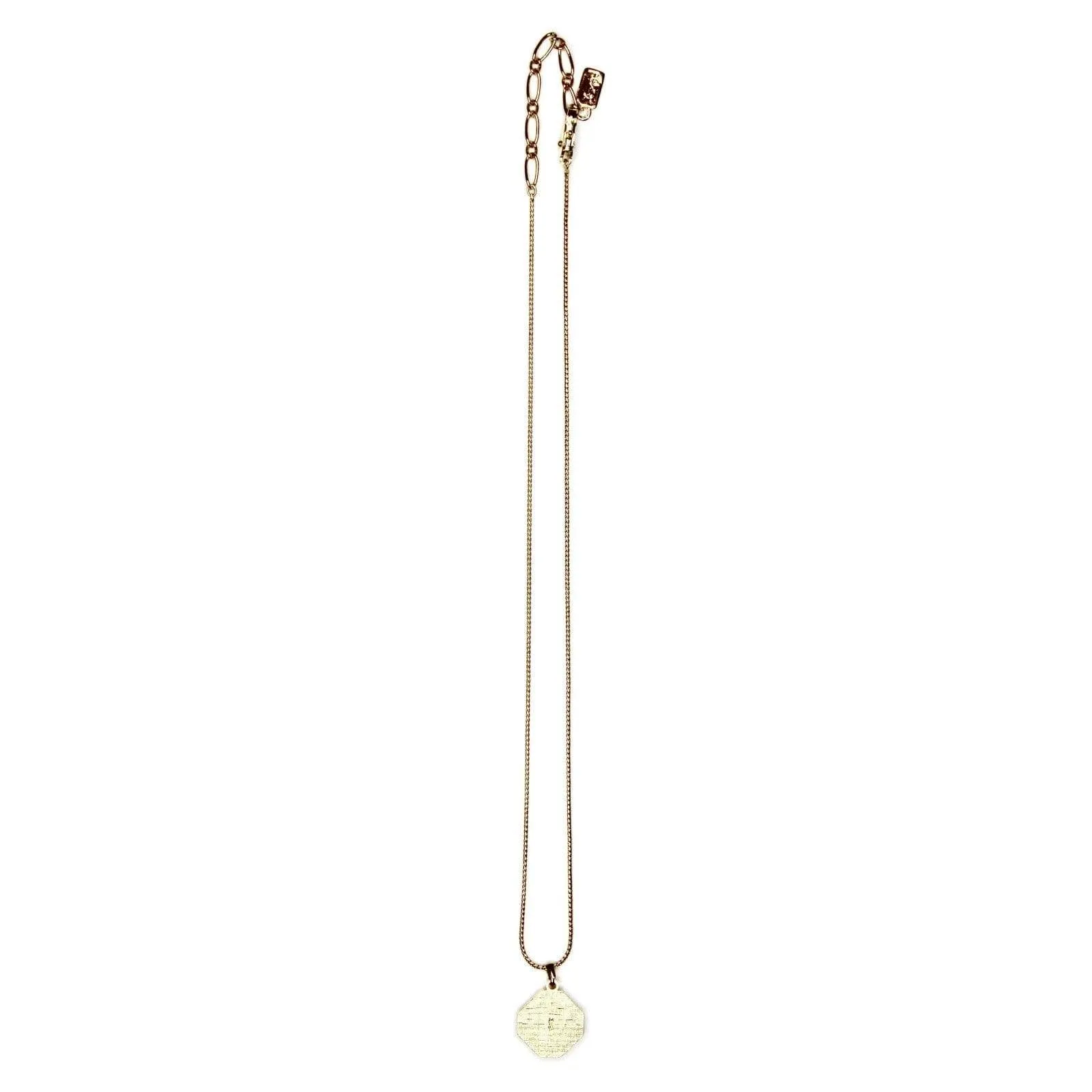 Gold YSL Octagon Logo Chain with Crystal Accents