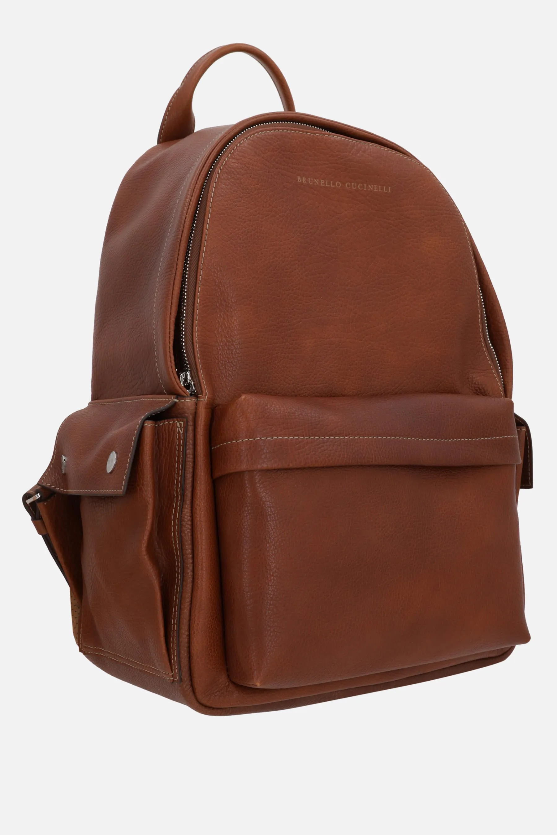 Grainy Leather Travel Backpack
