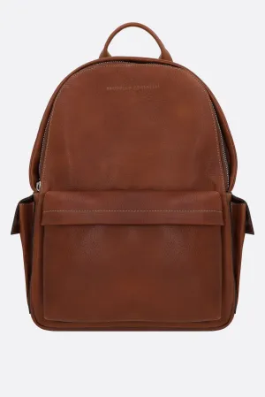 Grainy Leather Travel Backpack