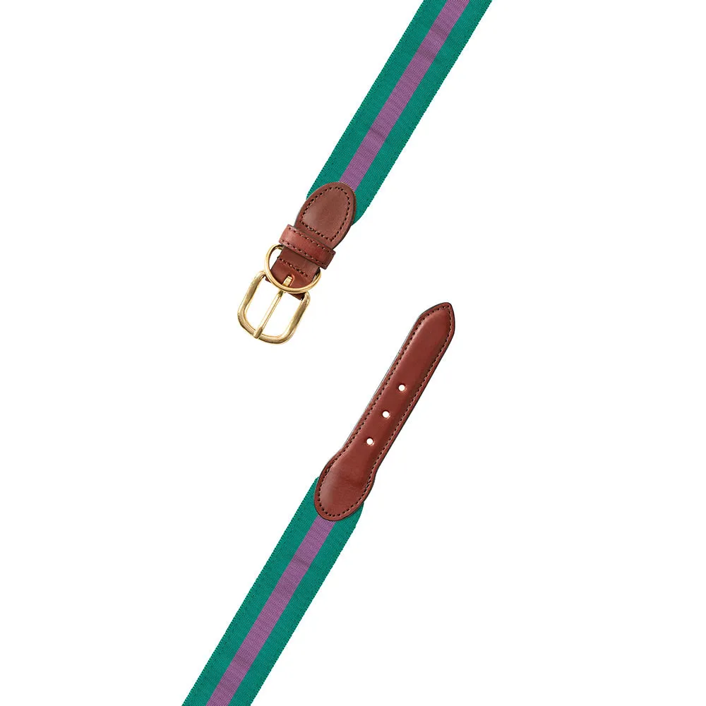 Green & Purple Grosgrain Ribbon Dog Collar