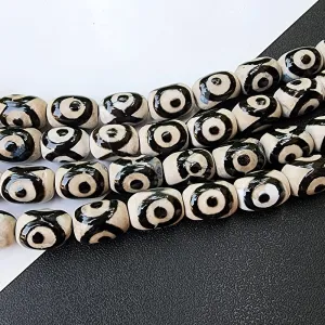 HAND PAINTED THE JADE EYE ' 14x10 MM' LIMITED EDITION BEADS' 27-28 BEADS APPROX