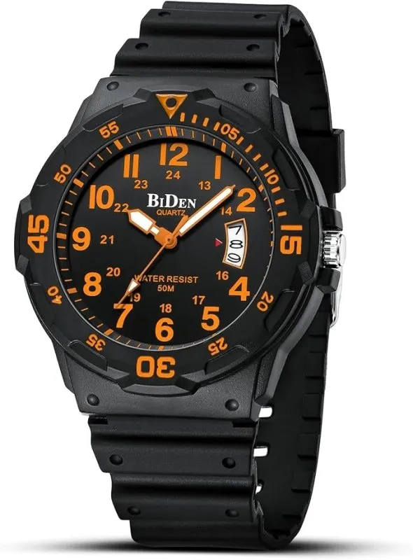 HANPOSH Mens Watches Analog Quartz Watches Men 50M Waterproof Watch Fashion Business Casual Mens Designer Watch with Date Wrist Watches for Man