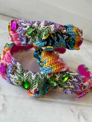 Headbands | Raffia Jeweled zig zag headband | Bari Lynn Accessories