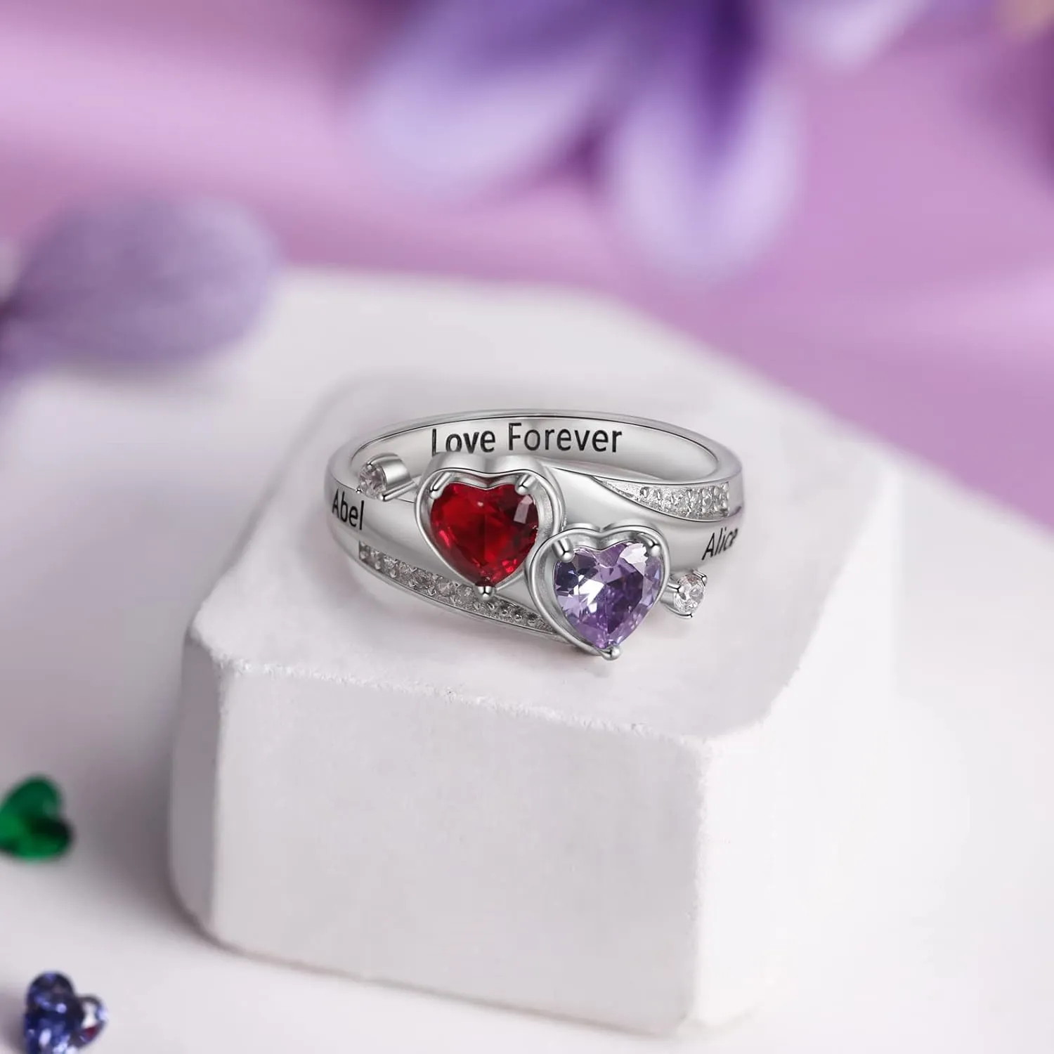 Jewelstruck Gifts for Mom Personalized Mothers Rings Birthstone Rings for Women Engagement Promise Rings for Her Family Anniversary Birthday Gifts for Women Grandma Mom Wife
