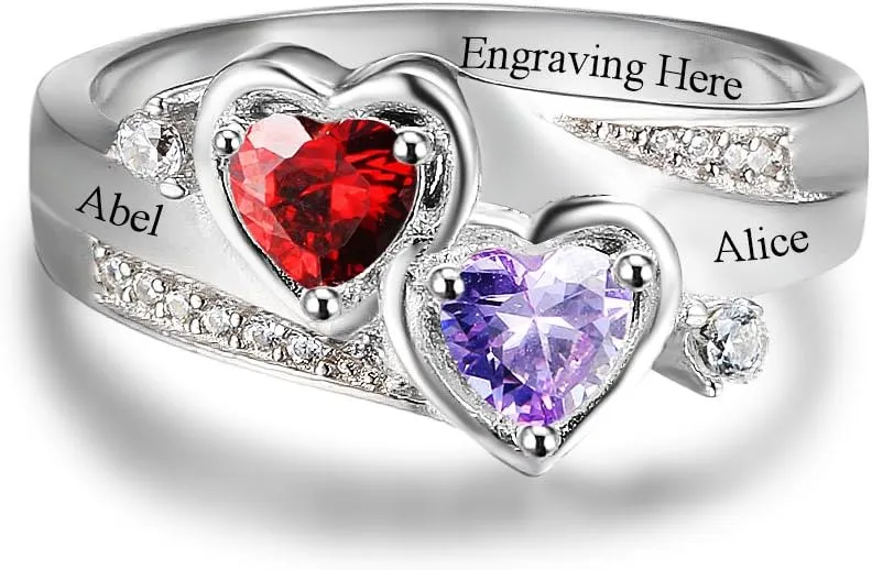 Jewelstruck Gifts for Mom Personalized Mothers Rings Birthstone Rings for Women Engagement Promise Rings for Her Family Anniversary Birthday Gifts for Women Grandma Mom Wife
