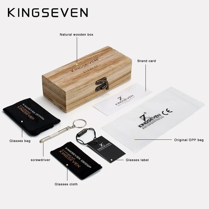 KINGSEVEN Vintage Natural Wood Luxury Eyewear
