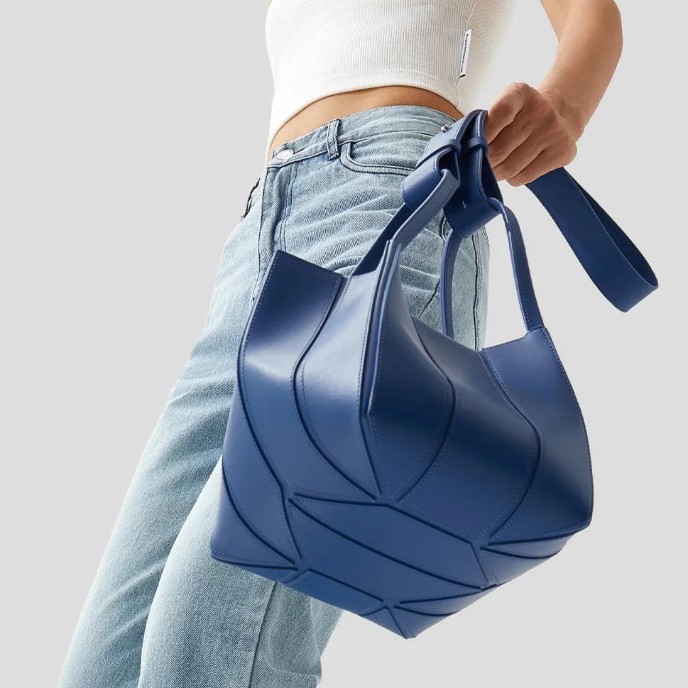 Lantern Designer Foldable Handbag - Prussian Blue