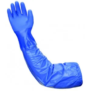 Liberty- SHOWA® 26" blue triple dipped PVC - Blue vinyl sleeve - Rough grip glove