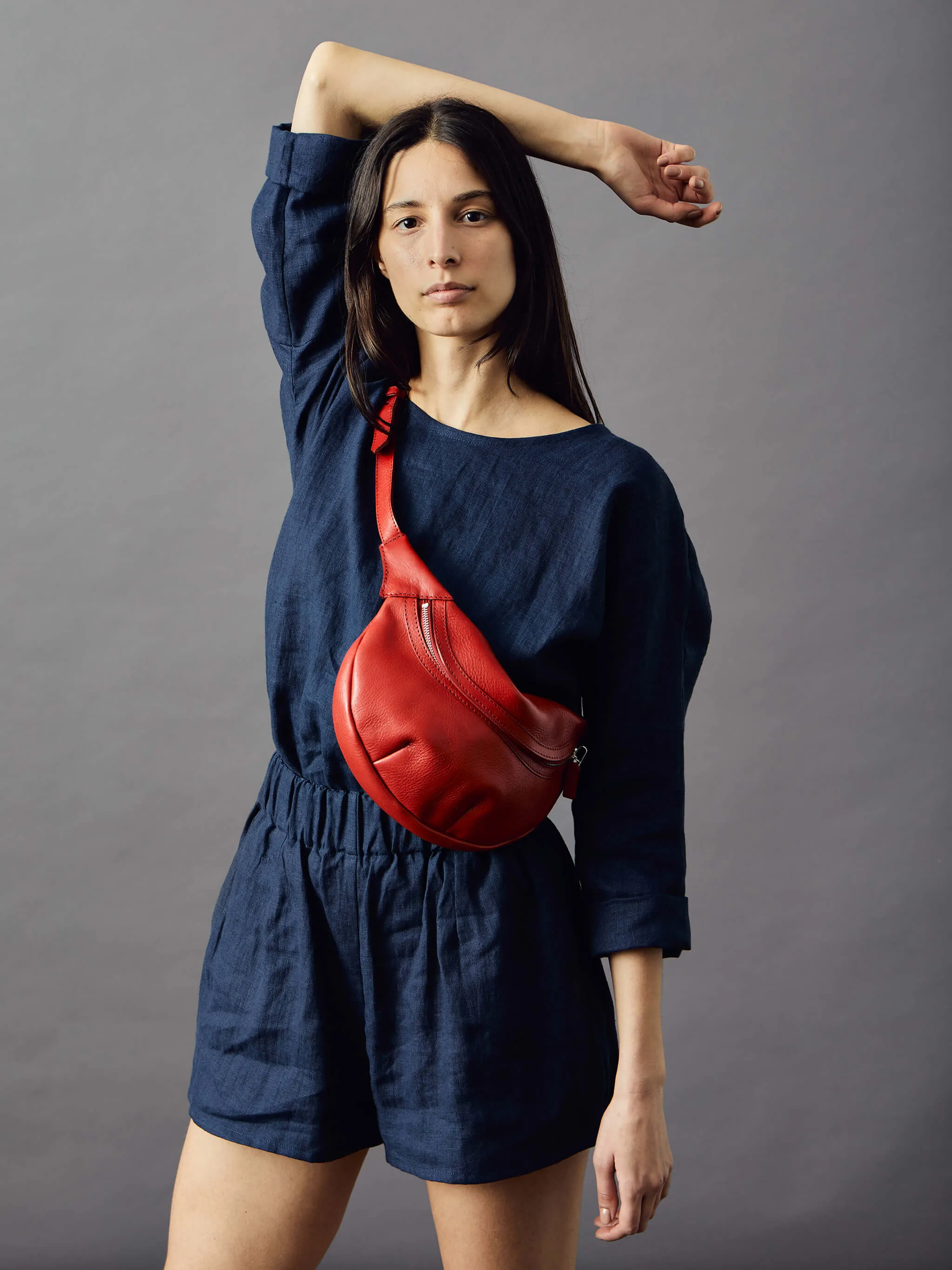 Loe Leather Bum Bag - Red