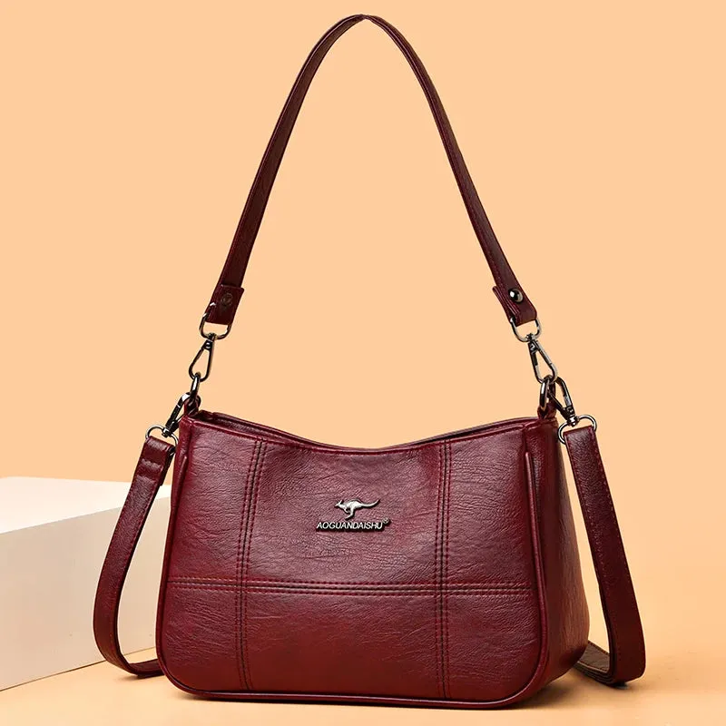 Luxury Genuine Leather Handbag: YaLePuck Women's Designer Shoulder Bag