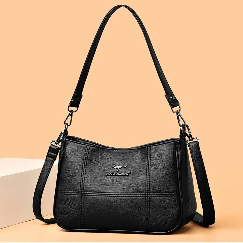 Luxury Genuine Leather Handbag: YaLePuck Women's Designer Shoulder Bag