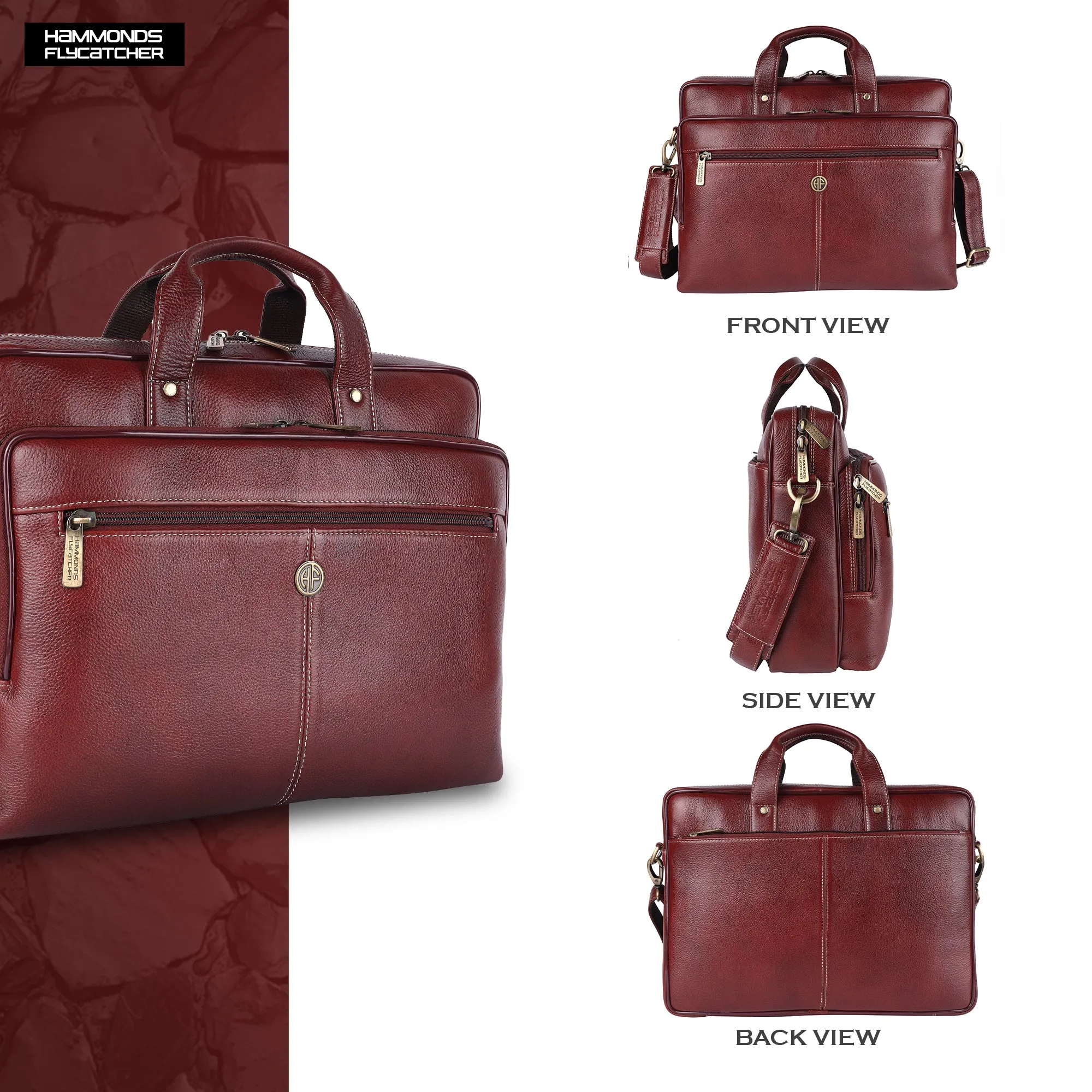 Luxury Leather Laptop Bag for Men - Office Shoulder Bag - Fits 14/15.6/16 Inch Laptops/MacBook
