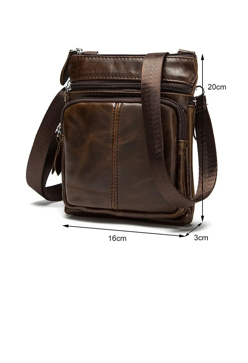 Men Genuine Leather Mini Shoulder Bag for Men