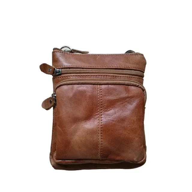 Men Genuine Leather Mini Shoulder Bag for Men