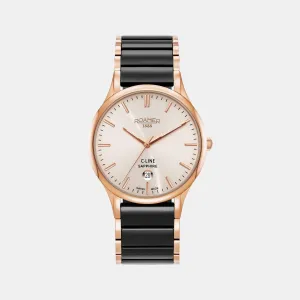 Men's Cream Analog Ceramic Watch 658833 49 35 61