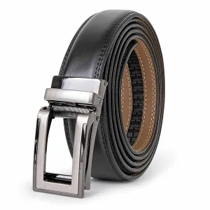 Mens Marino 56" Black Leather Track Belt #221