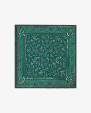 Men's Silk Pocket Square in Emerald Paisley - The Buttermere
