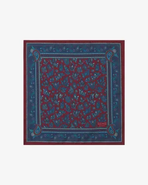 Men's Silk Pocket Square in Rust Paisley - The Buttermere