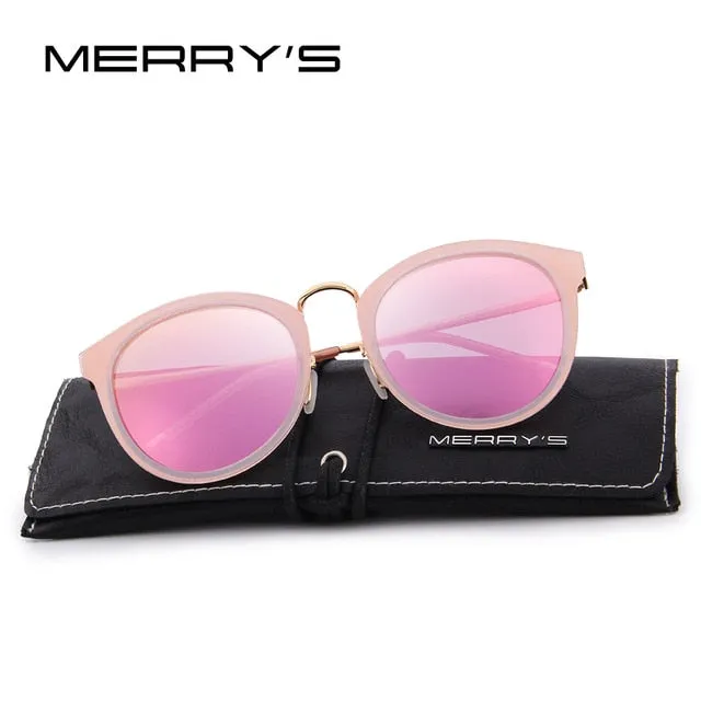 MERRY'S Women Brand Designer Cat Eye Sunglasses Fashion Polarized Sun Glasses Metal Temple 100% UV Protection