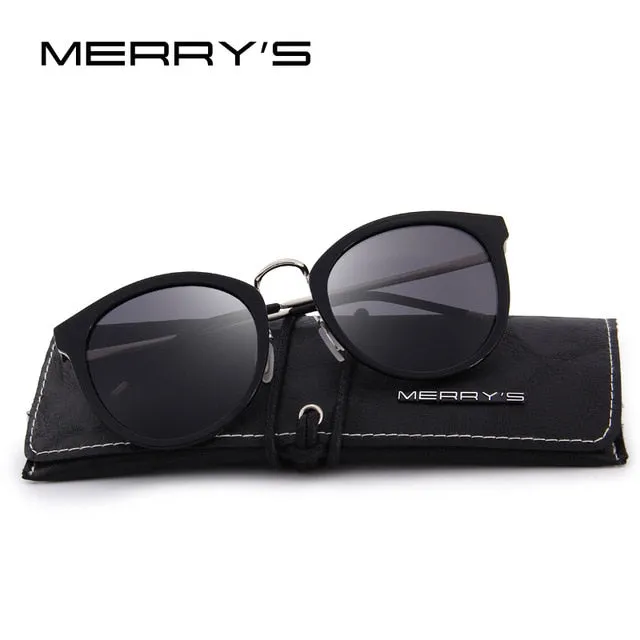MERRY'S Women Brand Designer Cat Eye Sunglasses Fashion Polarized Sun Glasses Metal Temple 100% UV Protection