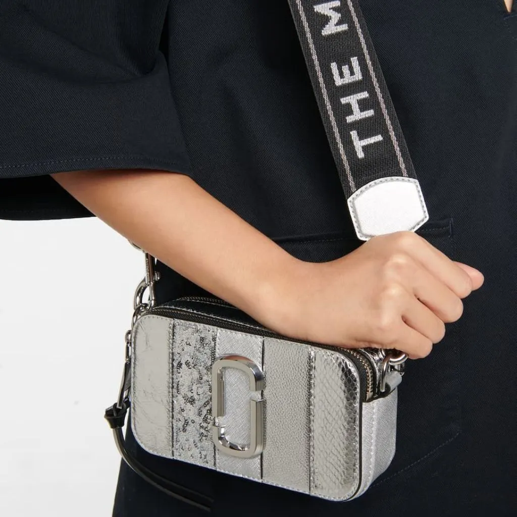 Metallic Snake Snapshot Small Crossbody Handbag For Women