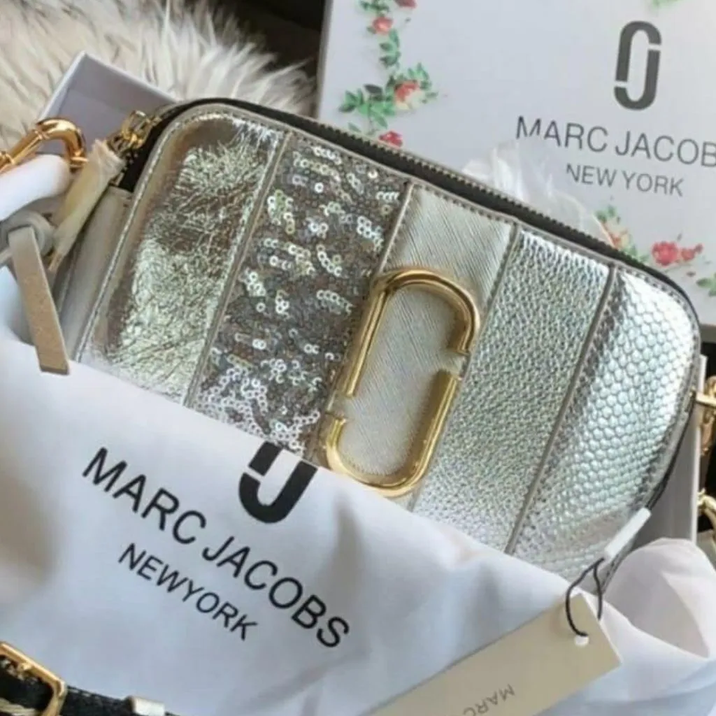 Metallic Snake Snapshot Small Crossbody Handbag For Women