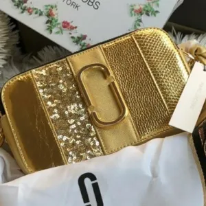 Metallic Snake Snapshot Small Crossbody Handbag For Women