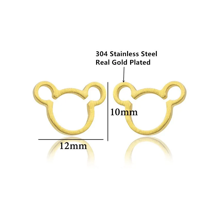 Minimalist Design Cute Hollow Mouse Earrings Girls