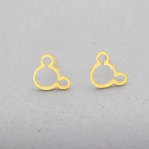 Minimalist Design Cute Hollow Mouse Earrings Girls