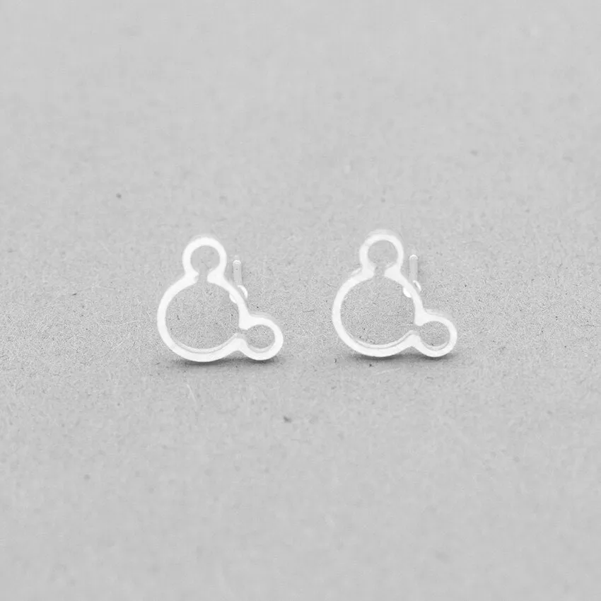 Minimalist Design Cute Hollow Mouse Earrings Girls