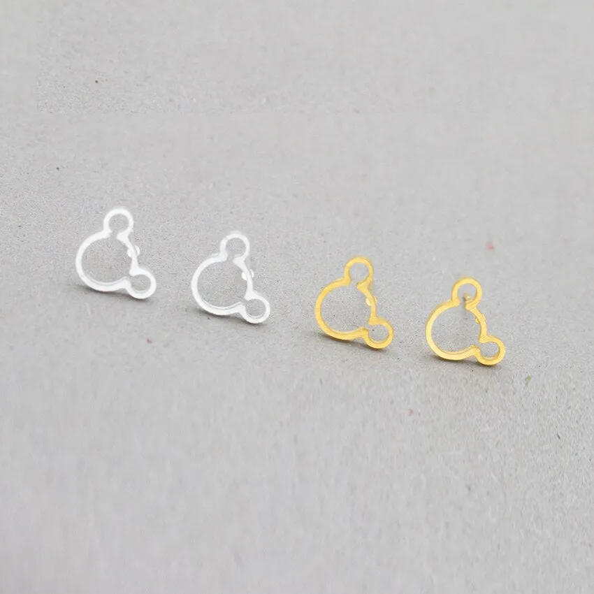 Minimalist Design Cute Hollow Mouse Earrings Girls