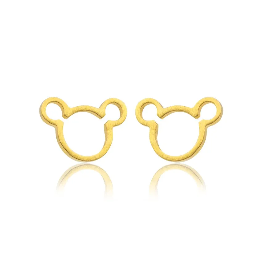 Minimalist Design Cute Hollow Mouse Earrings Girls