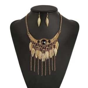 Natural Beauty Collar Necklace and Earrings Set for Women
