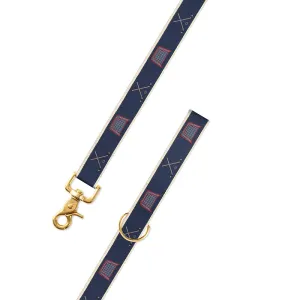 Navy Hockey Motif Dog Leash